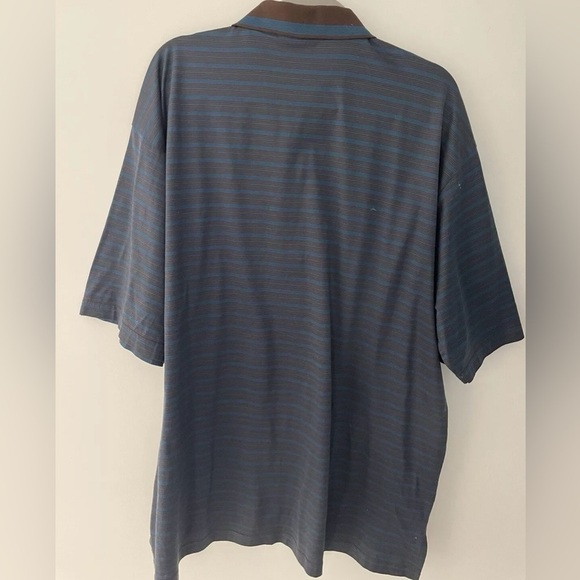 Descente Polo Size XL Blue Brown Short Sleeve  Collared Neckline ButtonDown - Picture 4 of 6
